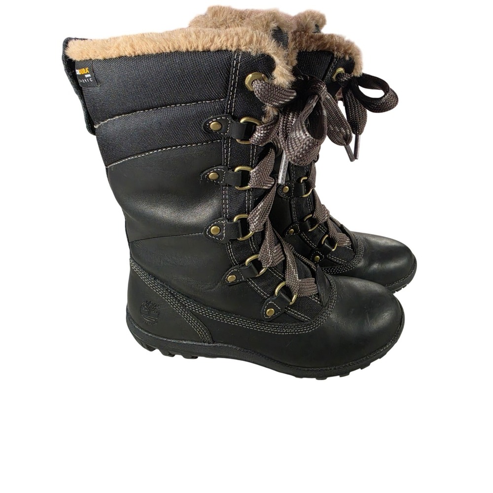 Timberland Mount Hope Black Leather Waterproof Winter Boots 8709R Womens 6.5